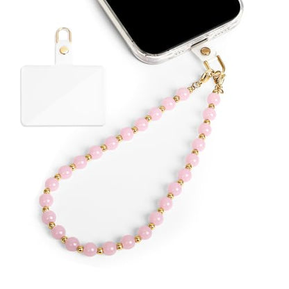 Phone Charm Detachable Metal Cellphone Wrist Strap for Women Girls, Cell Phone Lanyard - color: Cc-light Pink