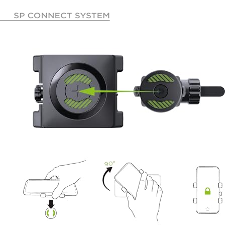SP CONNECT Universal Bicycle Mobile Phone Holder | Smartphone Bracket Mount for Mountain & Road Bikes Patented Twist Lock, Strong Clamp-Grip | SPC+