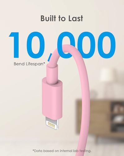 AISNI Fast Charger for iPhone 14 13 with 10 Ft iPhone Charger Cable - color: Light Pink, size: 10ft