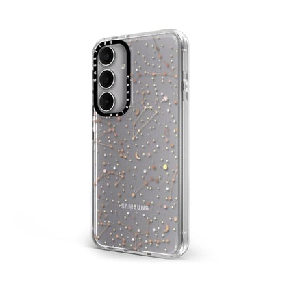 CASETiFY for Galaxy S24+ Case - Impact Clear | Not Yellowing | 6.6 ft. Drop Protection | Space pattern on clear background/ gold stars and moon universe | Clear - color: Space pattern on clear background, size: Galaxy S24+