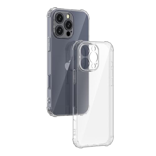 I&H for iPhone 16 Pro 6.3 inch Case Crystal Clear Non-Yellowing, Shockproof, Anti-Scratch, Transparent Soft Back Cover