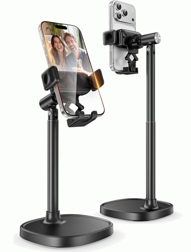 GolbinBox Phone Stand for Desk, One-Click Holder with Weighted Base
