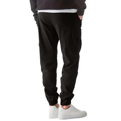Men's Cargo Pants Canvas Durable Tactical Water Resistant Flap Pockets BDU Travel Camping Tactical Pants for Men - color: A Black, size: X-Large