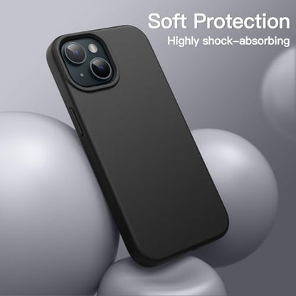 JETech Silicone Case for iPhone 15 Plus, Black | Silky Soft Touch, Shockproof Protection, Scratch Resistant, Microfiber Lining - color: Black, size: iPhone 15 Plus