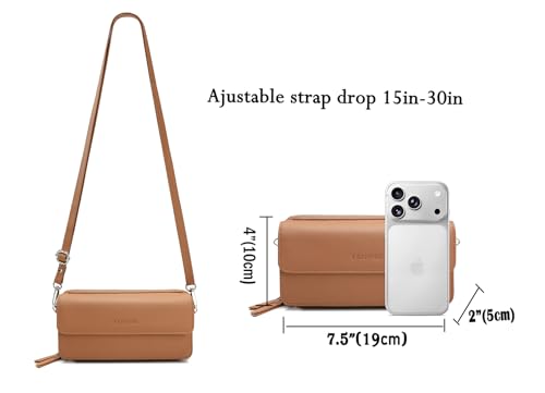RFID Crossbody Wallet Wristlet Purse with Phone Pocket For Women Vegan Leather - color: Zb-saffiano-brown