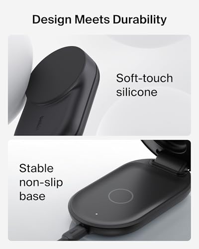 Belkin Qi2.2 25W Wireless 3 in 1 Foldable Fast Charging Station for iPhone - color: Black