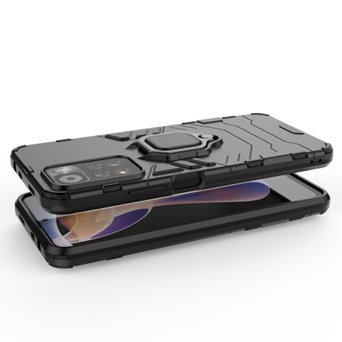 Max Power Digital Magnet Case for Xiaomi Redmi Note 11 Pro Shockproof Hard Phone Cover with Grip, Metal Ring Kickstand Bumper Shell [Compatible with Magnetic Car Mount] (Navy) - color: Navy, size: Xiaomi Redmi Note 11 Pro