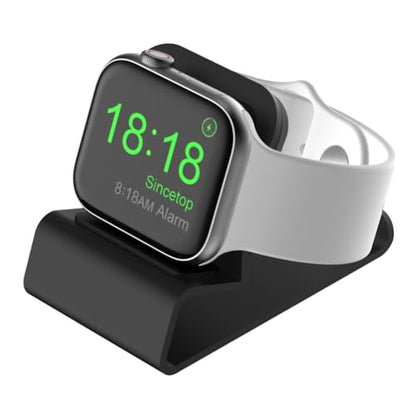Sincetop Compatible with Apple Watch Charger Stand Ultra 2/Ultra/SE/9/8/7/6/5/4/3/2/1, Aluminum iWatch 49 45 41 44 40 42 38 Charging Holder Dock Nightstand Mode-Magnetic Charger not Included-Black - color: Black