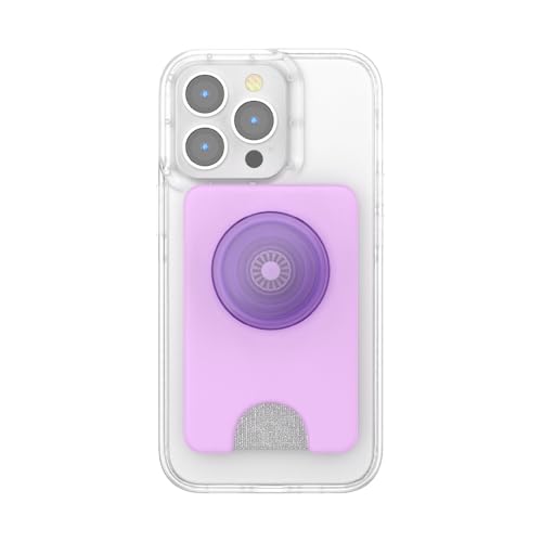 PopSockets Phone Wallet with Expanding Grip and Adapter Ring for MagSafe, Phone Card Holder, Wireless Charging Compatible, Wallet Compatible with MagSafe - Lavender - color: Lavender, style: MagSafe