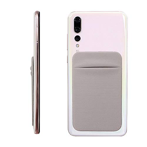 Slim Credit Card Holder for Back of Cell Phone, Stretchy Ultra Lycra 3M Self Adhesive Phone Pocket Stick On Wallet for ID Credit Card Pocket for iPhone Android Galaxy (Gray+White+Black) - color: Gray+White+Black