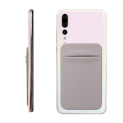 Slim Credit Card Holder for Back of Cell Phone, Stretchy Ultra Lycra 3M Self Adhesive Phone Pocket Stick On Wallet for ID Credit Card Pocket for iPhone Android Galaxy (Gray+White+Black) - color: Gray+White+Black