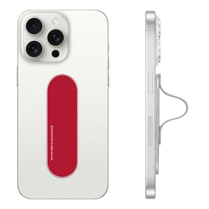 Momostick Premium Flatstick Collection, Slim Phone Grip and Stand, Adjustable Finger Loop Holder for All Smartphones, Universal and Pocket-Friendly Selfie Stand - color: Crimson Red