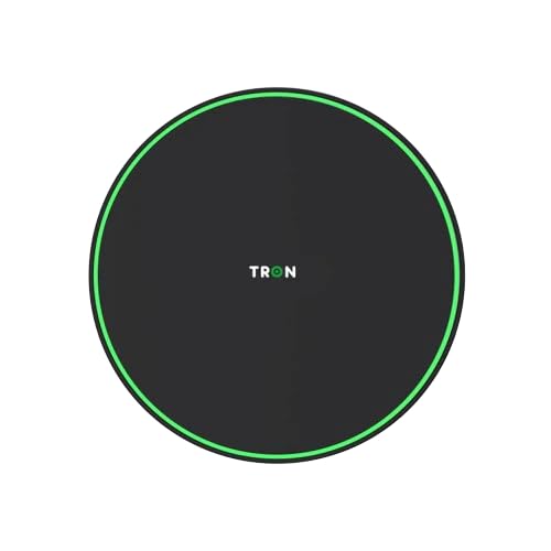 TRON Wireless Charger, TR2 Model, Fast Charging Pad, Black, Compatible with Smartphones, Universal Charging for Mobile Devices