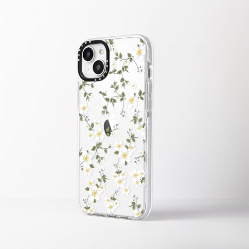 Cute Phone Case Compatible with iPhone 14 Plus, Vine Flowers iPhone 15 Plus Case, Aesthetic Floral Pattern Soft TPU Heavy Duty Protection Bumper Cover for Girls Women - size: iPhone 14 Plus/15 Plus
