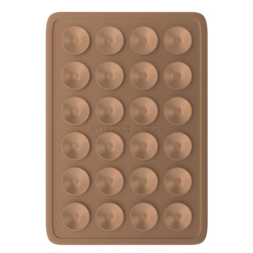 StickyGrippy Suction Phone Case Mount, Sillicon Adhesive Phone Accessory for iPhone and Android, Hands-Free Fidget Toy Mirror Shower Phone Holder, Tiktok Videos and Selfies (Chocolate) - color: Chocolate