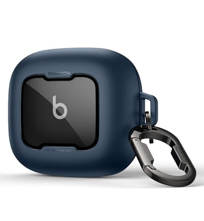 SURITCH for Beats Powerbeats Pro 2 Case Cover, Magnetic Locking Cases for Beats Powerbeats Pro 2 2025, Shockproof Bumper Protective Covers with Carabiner & Keyring & Cleaner Kit, Navy - color: Navy