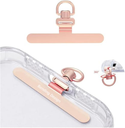 Phone Tether Tab, 360° Rotation Ultra-thin 0.2mm Bending Design Universal Stainless Steel Phone Lanyard Tab Without Adhesive,Metal Phone Lanyard Replacement Patch for Cell Phone (Silver) - color: H