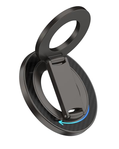 AILKIN Double Magnetic Phone Holder Grip, Universal MagSafe Kickstand Stand - color: Black