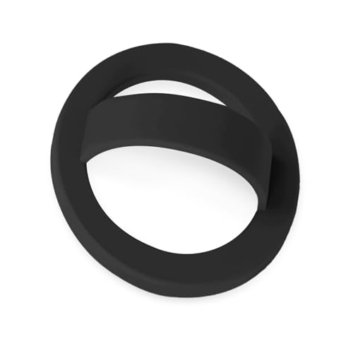 Magnetic Silicone Ring Grip Phone Holder, Loop Grip Phone Holder,Magnetic Phone Loop,Magsafe Phone Grip,Compatible with Magsafe for iPhone 16/15/14/13/12 Series (Black) - color: Black