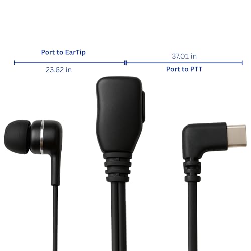 PTT Earpiece USB C - Earbuds with PTT Button and Mic (Compatible with Teams, Zello, and Walkie Talkie Apps on Android/iOS Smartphones) (in-Ear – 1 Pack) - style: In-Ear (1 Pack)