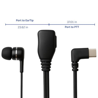 PTT Earpiece USB C - Earbuds with PTT Button and Mic (Compatible with Teams, Zello, and Walkie Talkie Apps on Android/iOS Smartphones) (in-Ear – 1 Pack) - style: In-Ear (1 Pack)