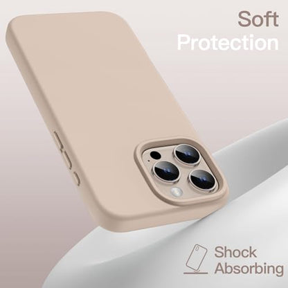 JETech Silicone Case for iPhone 16 Pro Max, Desert Titanium | Silky Soft Touch, Shockproof Protection, Scratch Resistant, Microfiber Lining - color: Desert Titanium, size: iPhone 16 Pro Max