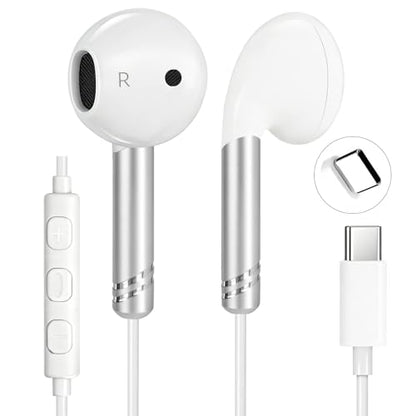 USB C Wired Headphones Earbuds for iPhone 17 16 15 Pro Max iPad Samsung