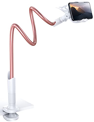 Lamicall Gooseneck Bed Phone Holder 33.4" Full Adjustable Flexible Arm - color: Rose Gold