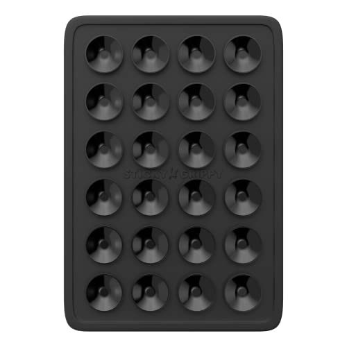 StickyGrippy Suction Phone Case Mount, Sillicon Adhesive Phone Accessory for iPhone and Android, Hands-Free Fidget Toy Mirror Shower Phone Holder, Tiktok Videos and Selfies (Black) - color: Black