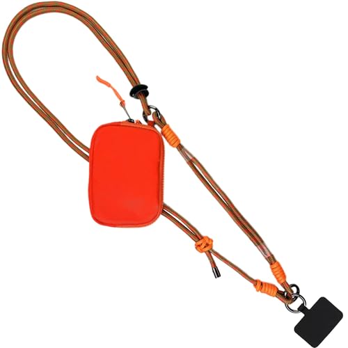 Save the Girls Active Phone Lanyard Crossbody Rope Strap with Wallet, Brown - color: Brown