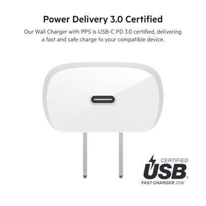 Belkin 30W Compact USB C Charger Block, USB C to Lightning Cable - style: 30W + Lightning Cable