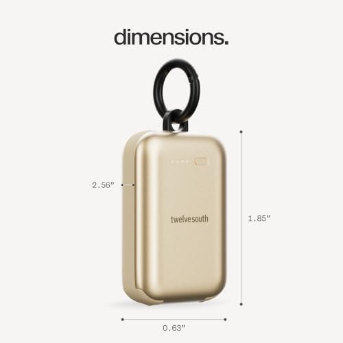 Twelve South PowerClip Mini Portable Power Bank 2000mAh Gold - color: Gold