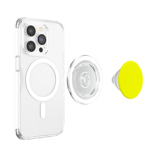 PopSockets Phone Grip with Expanding Kickstand - Neon Yellow PopSockets PopGrip for MagSafe - style: Magnetic PopGrip