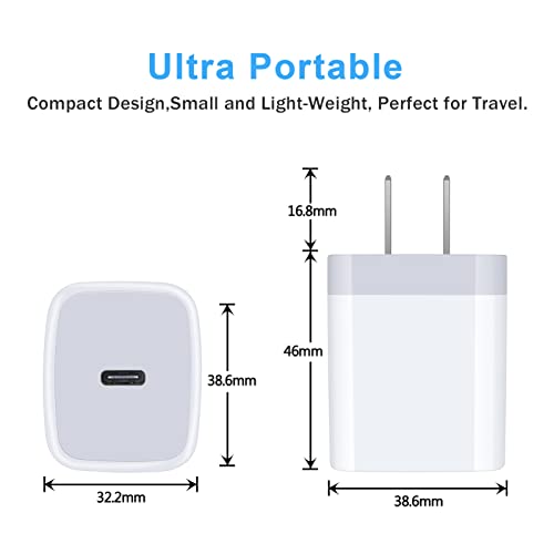 USB C Charger Box Phone Charger Block Fast Charging Wall Plug for Samsung - color: WHITE
