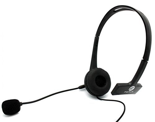 Wired Headset Mono Hands-Free Headphone 3.5mm Earphone w Boom Mic Single Earbud [Black] for Consumer Cellular Doro Doro 824 SmartEasy - Consumer Cellular Doro PhoneEasy 626