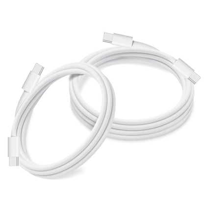 USB C to USB C Cable(2 Pack)，Type-C 60W Fast Charging Cable, Nylon Braided, for Home/Office/Travel, Compatible with iPhone 17/16/15, MacBook, Samsung, iPad, Laptop（3.3ft + 5ft）