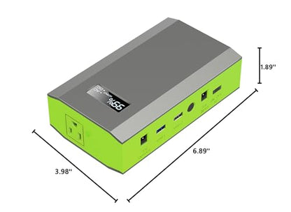 Portable Power Bank with AC Outlet, 65W External Battery Pack Backup - color: Green Grey