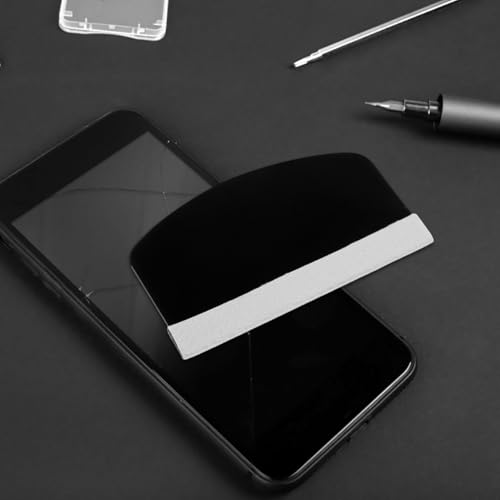 Housoutil Mobile Phone Film Scraper Card, Bubble Remover Curved Squeegee Tool with Cloth for Smooth Screen Protector Application