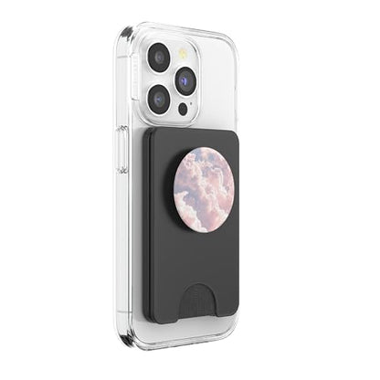 Pastel Pink and Purple Cloud Blue Sky Watercolor Clouds PopSockets PopWallet for MagSafe - style: Magnetic PopWallet
