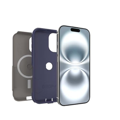 OtterBox iPhone 16 (Only) - Commuter Series MagSafe Case - Fogbound Blue (Grey & Blue) - Built-in Magnets - Slim & Tough - Pocket-Friendly - with Port Protection - color: Grey & Blue, style: iPhone 16