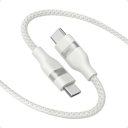 Anker Nano USB C to USB C Cable, 240W Fast Charging Cable (White, 3ft) - color: White, size: 3ft