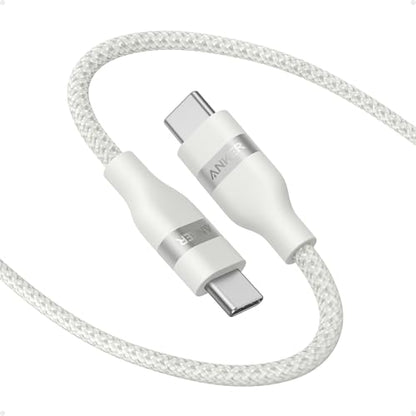 Anker Nano USB C to USB C Cable, 240W Fast Charging Cable (White, 3ft) - color: White, size: 3ft