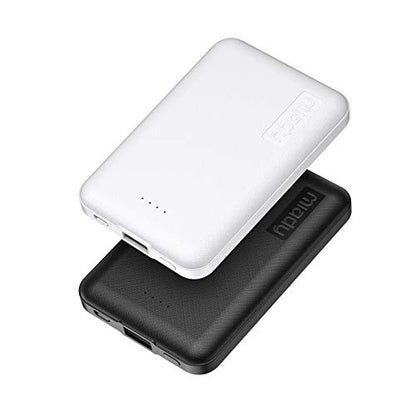 Miady 2-Pack Small Portable Charger 5000mAh Power Bank Travel Battery Pack - color: White+Black
