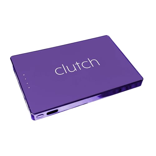 Clutch - Pro USB-C Portable Charger - Compatible with iPhone 15, 16, 17 & Android Devices - Power Bank Magnetic Battery - TSA Travel Approved - USB Rechargeable - Built-in Cable - 5000 mAh - 3.7oz - color: Purple