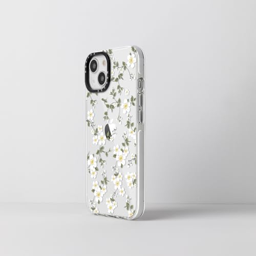 Cute Phone Case Compatible with iPhone 13, Vine Flowers iPhone 14 Cases, Aesthetic Floral Pattern Soft TPU Shockproof Bumper Cover for Girls Women - size: iPhone 13/14