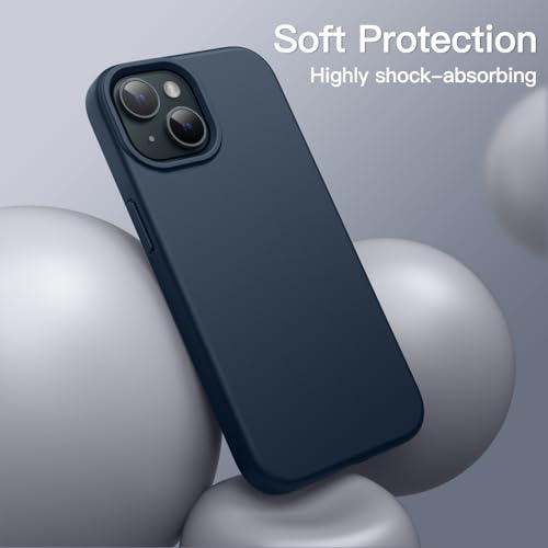 JETech Silicone Case for iPhone 15, Navy | Silky Soft Touch, Shockproof Protection, Scratch Resistant, Microfiber Lining - color: Navy, size: iPhone 15