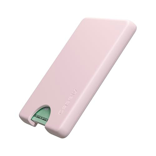 Casely MagWallet | Light Pink | Slim Wallet Card Holder | Compatible with MagSafe | Soft-Touch Hard Silicone | Holds Up to 3 Cards - color: Light Pink
