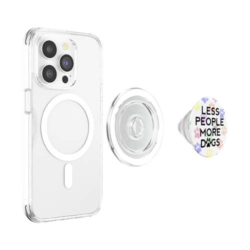 Less People More Dogs Mobile Phone Grip Holder Dog Paw Print PopSockets PopGrip: Swappable Grip for Phones & Tablets PopSockets PopGrip for MagSafe - style: Magnetic PopGrip