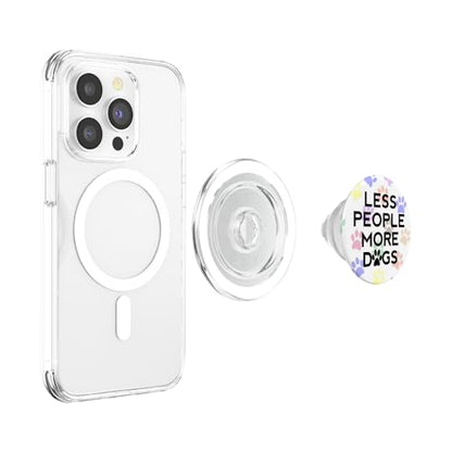Less People More Dogs Mobile Phone Grip Holder Dog Paw Print PopSockets PopGrip: Swappable Grip for Phones & Tablets PopSockets PopGrip for MagSafe - style: Magnetic PopGrip