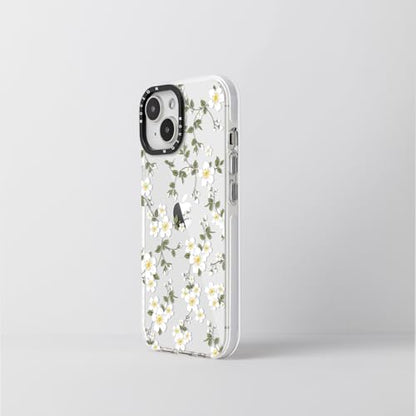 Cute Phone Case for iPhone 15, Vine Flowers Aesthetic Floral Pattern Case, Soft Clear TPU Shockproof Bumper Cover for Girls Women - size: iPhone 15